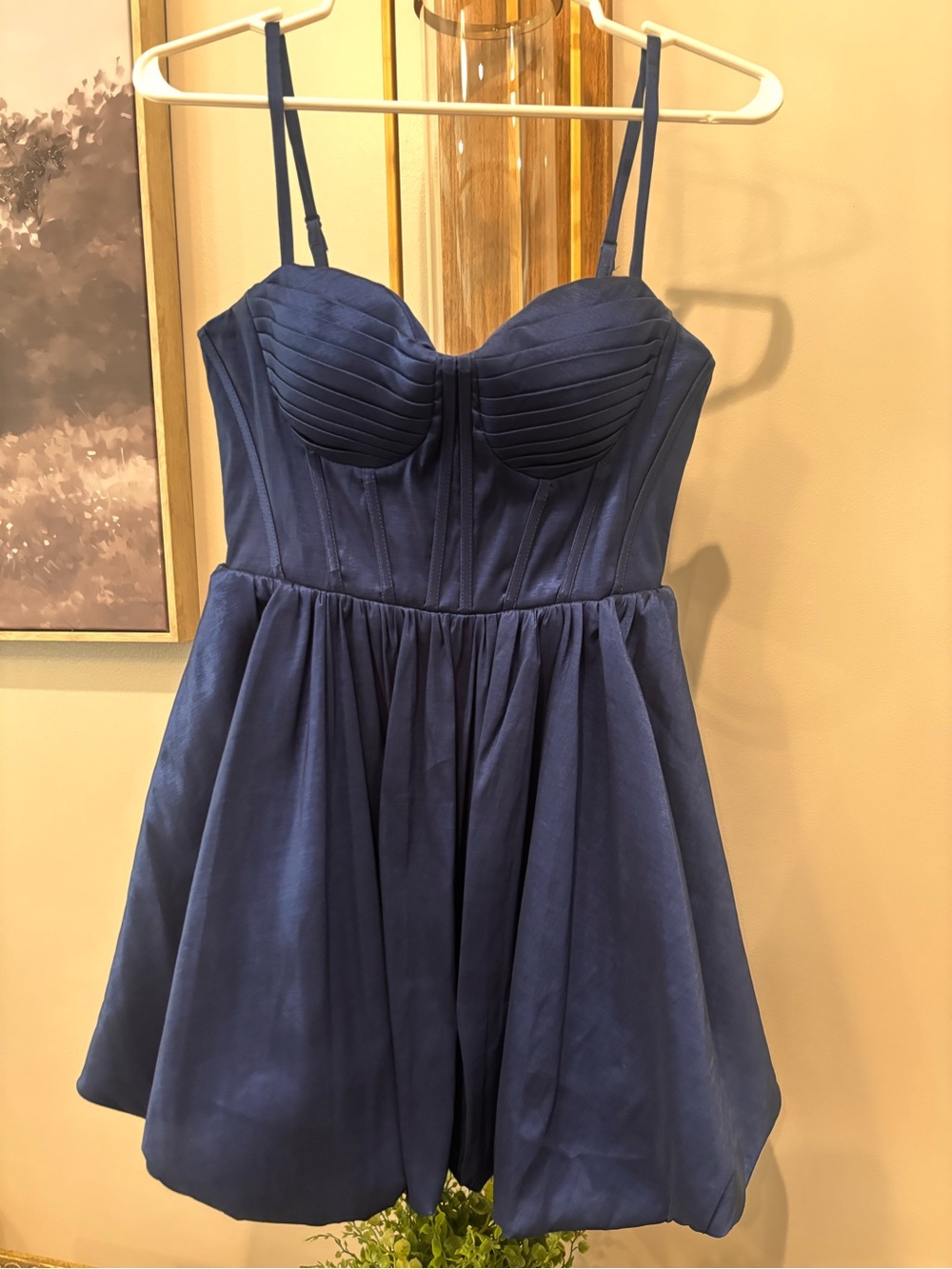 B Darlin Navy Blue Padded Bustier Skater Dress